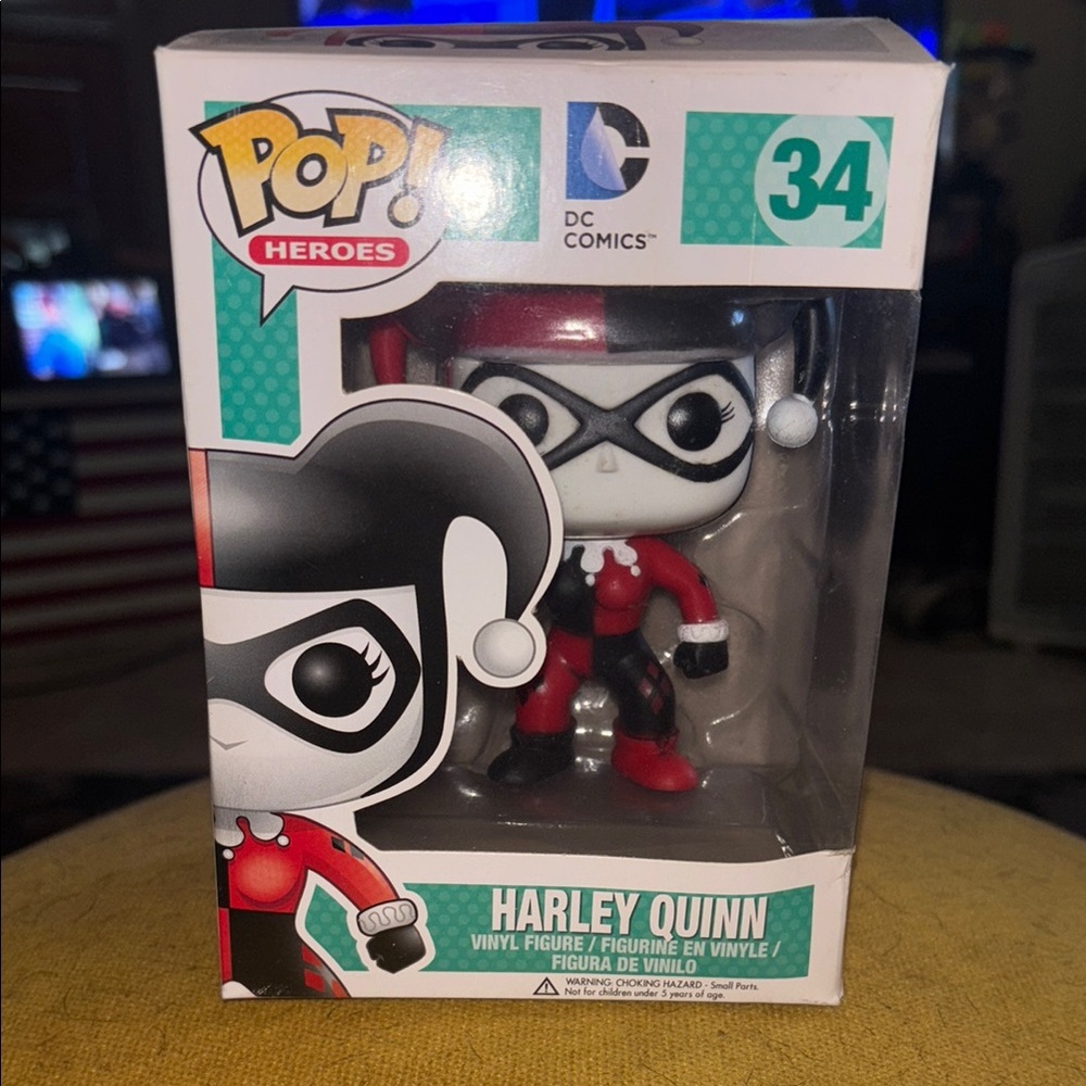 Funko Pop Heroes Harley Quinn Vinyl Figure - Red, Black, White #34